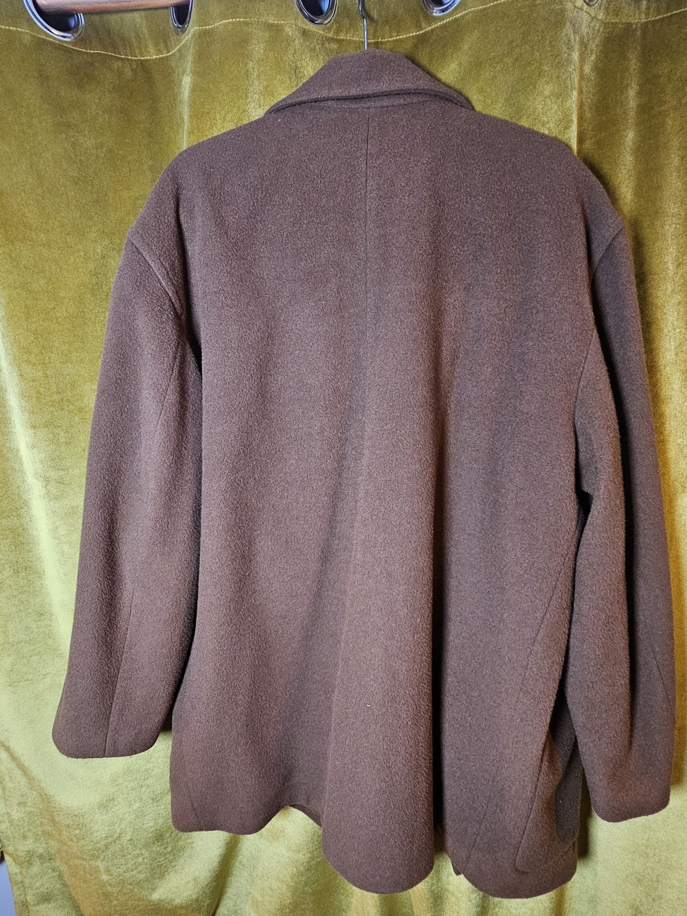 Vintage Alpaca Wool Coat Oversized Brown Blazer Jacket Menswear Style - Picture 6 of 6
